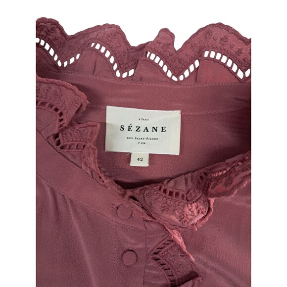 Sezane Pink Ruffle Blouse - Picture 2 of 16